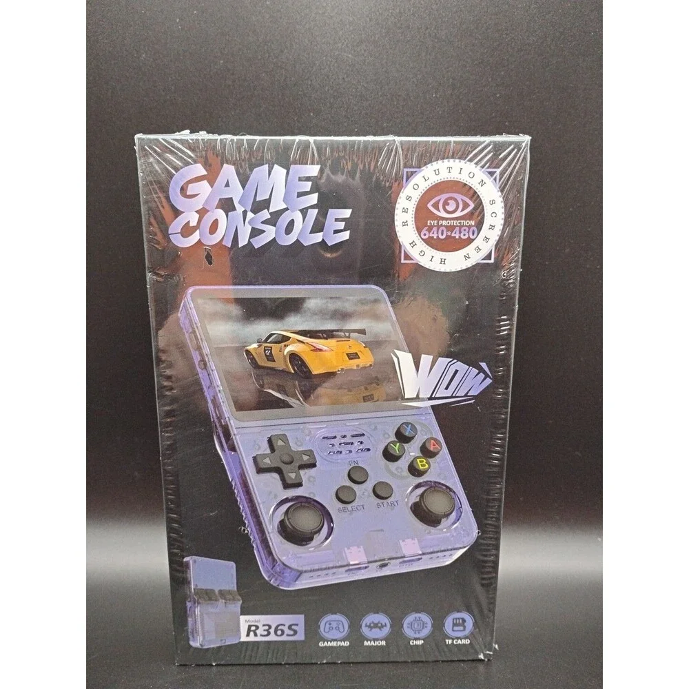 64 GB R36S Handheld Video Game Console Emulator  15,000+ Retro Games Black